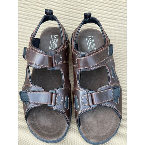 MENS FISHERMAN OPEN TOE HOOK&LOOP CASUAL-OUTDOOR SANDALS BROWN 10 COMFORT - Picture 3 of 11